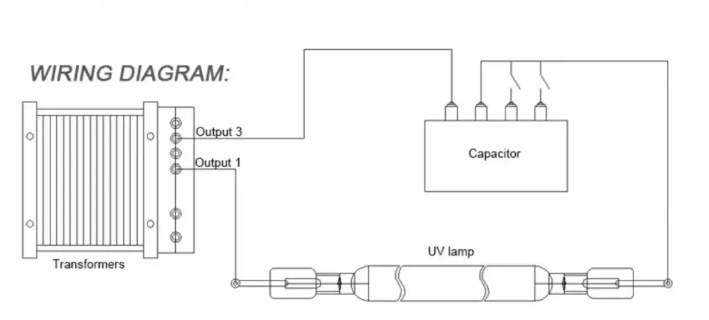 Правильное подключение ультрафиолетовой лампы пятиватной